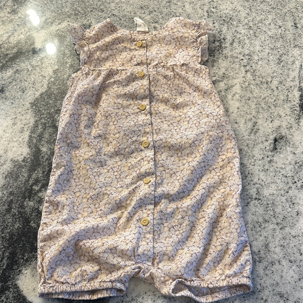 H&M Organic Cotton‎ Floral Sunflower Toddler Romper 4T